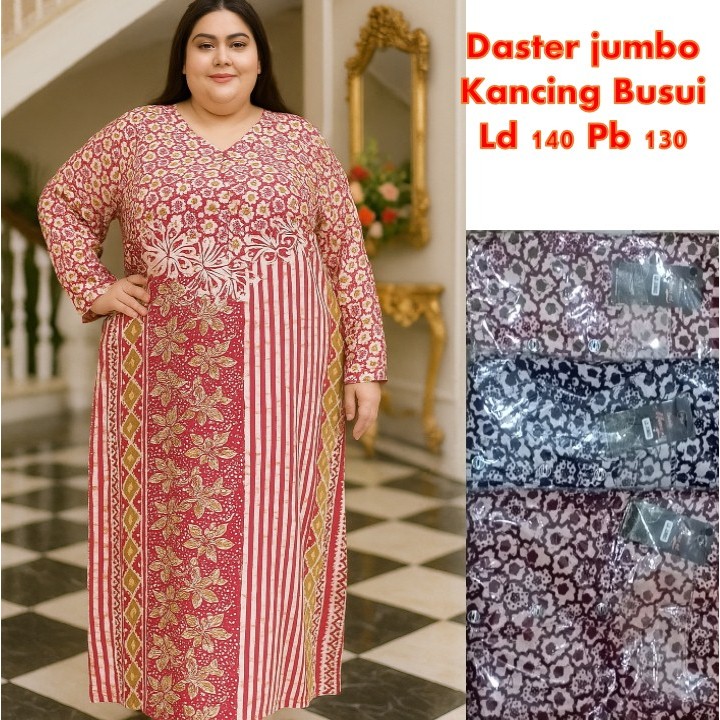 BAJU DASTER MURAH BATIK JUMBO LD 130 LENGAN PANJANG UNTK IBU HAMIL / MENYUSUI / BUSUI XXXL TNASA .