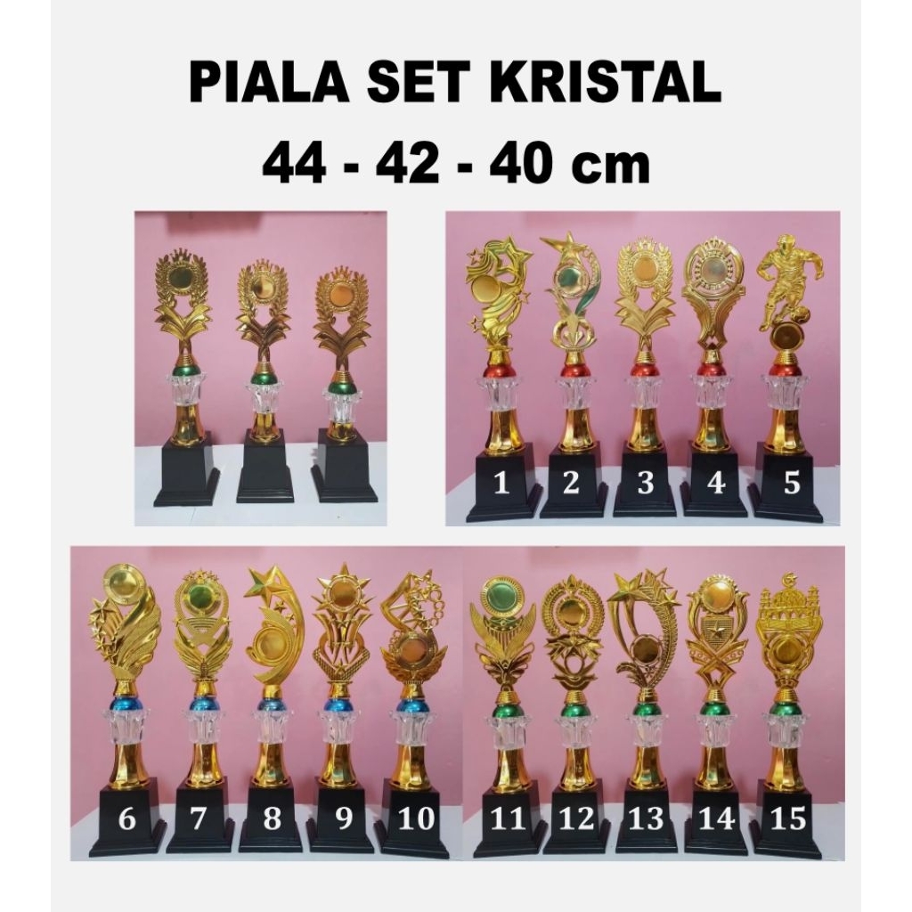 Piala set kristal
