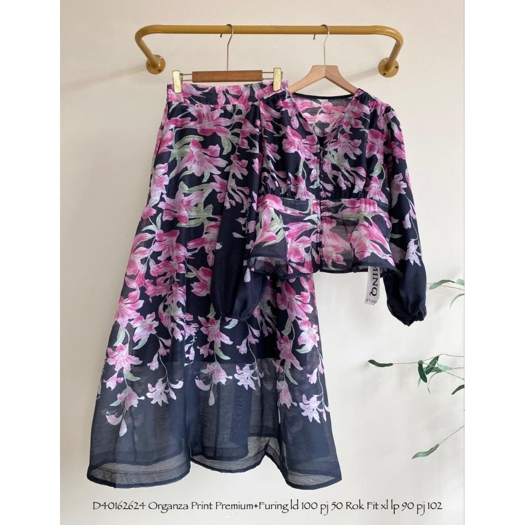 Setelan rok katun organza premium