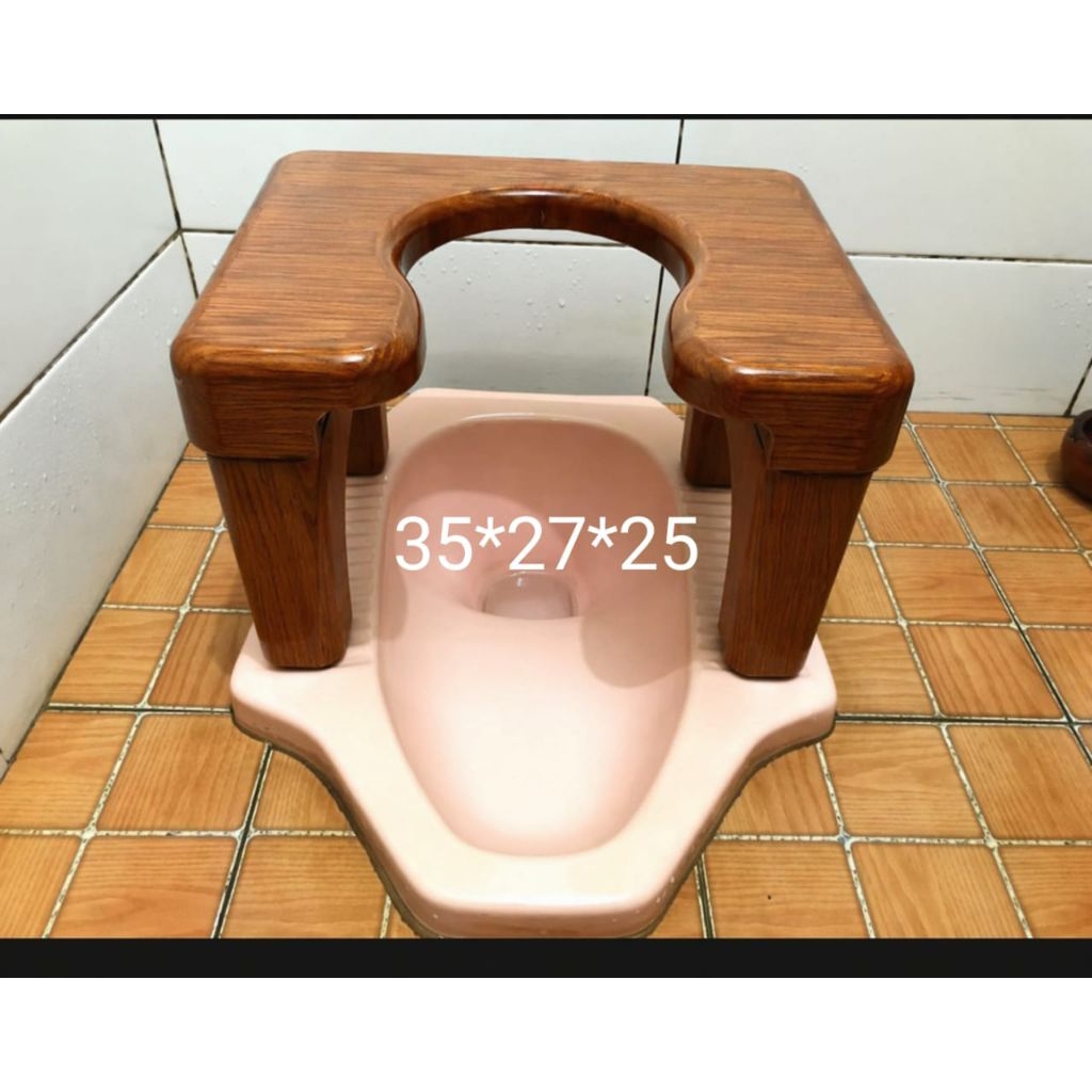 kloset duduk kayu portable