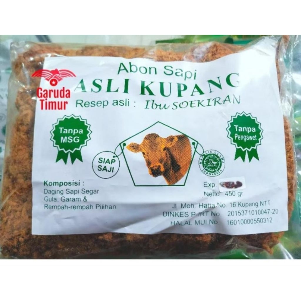 Abon Sapi Kupang NTT 500 grm resep Asli ibu Soekiran