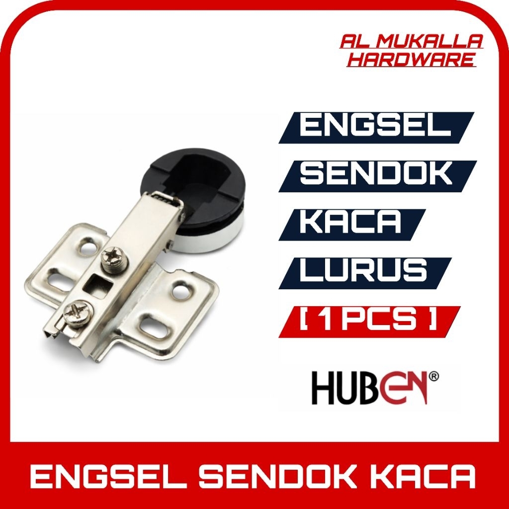 [ 1 Pcs ] Engsel Sendok Kaca Lurus Huben HEK - 0 - L4 | Engsel Sendok Lurus Pintu Lemari Kaca 1 Pcs