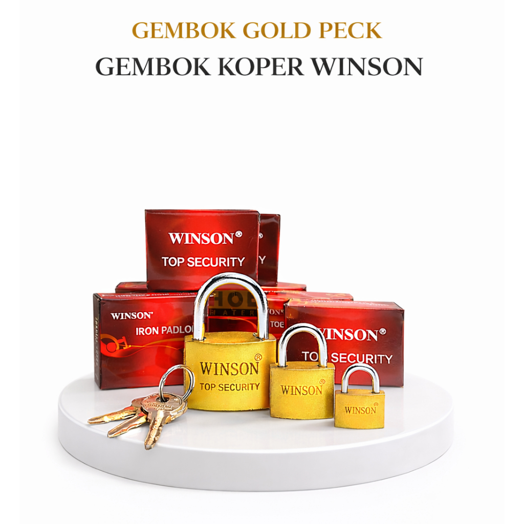 Gembok Gold Peck Winson Kuning Anti Karat | Gembok Koper & Rumah Top Security