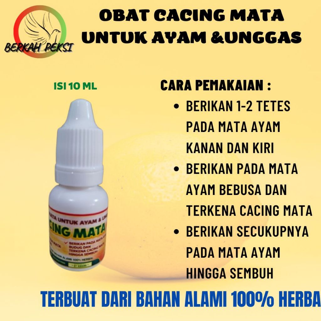 OBAT TETES CACING MATA AYAM BEBEK ENTOK UNGGAS CACING MATA MEMBASMI CACING MATA BERBUSA BERAIR