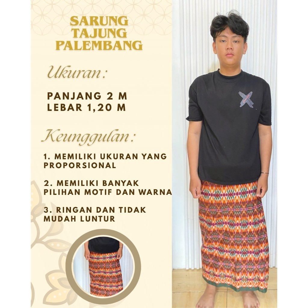 Kain Sarung Tajung Mesin Khas Palembang Berbagai Macam Motif dan Warna - Nyimas Songket