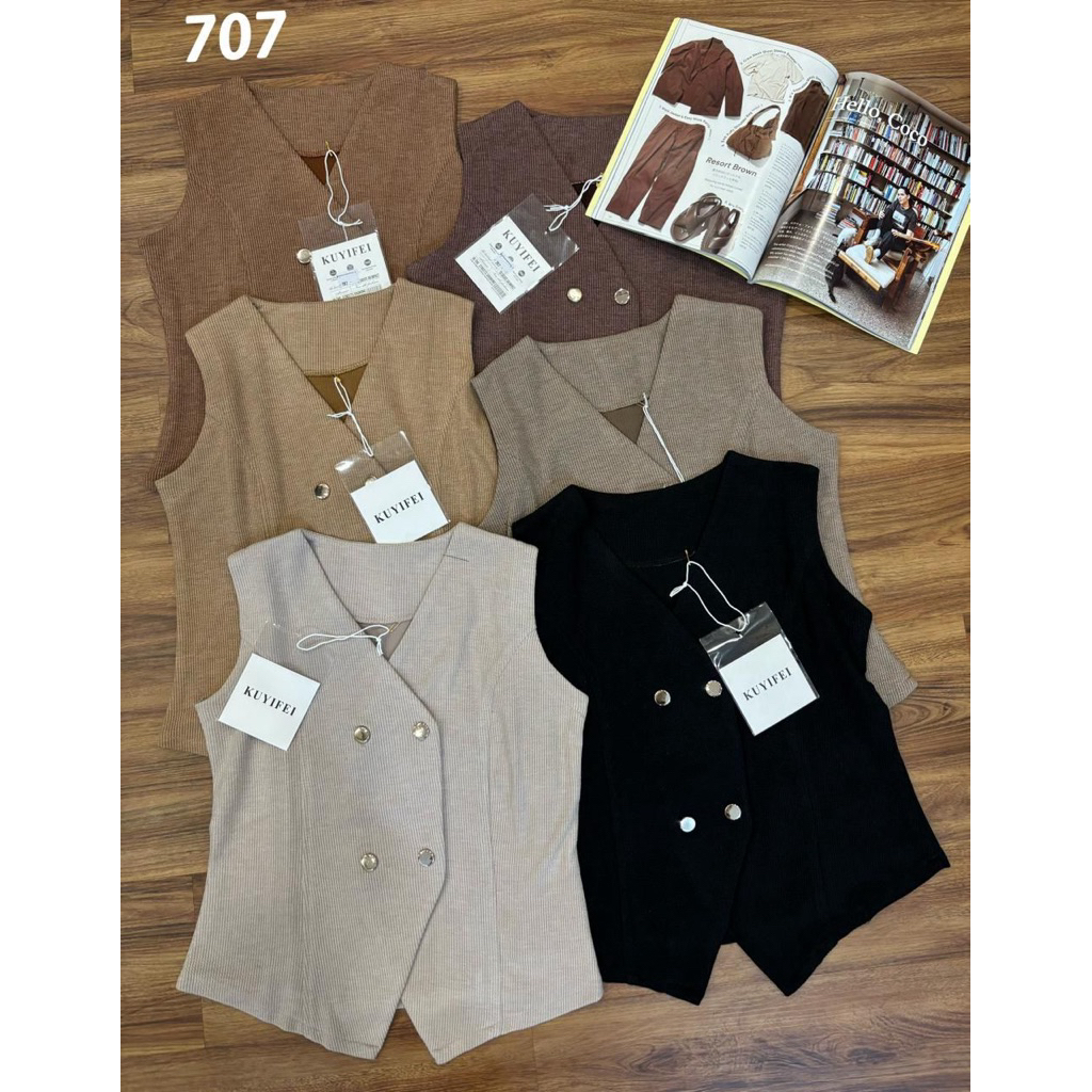 vest 707 Kuyifei//atasan knit Kuyifei//pakaianwanitasby