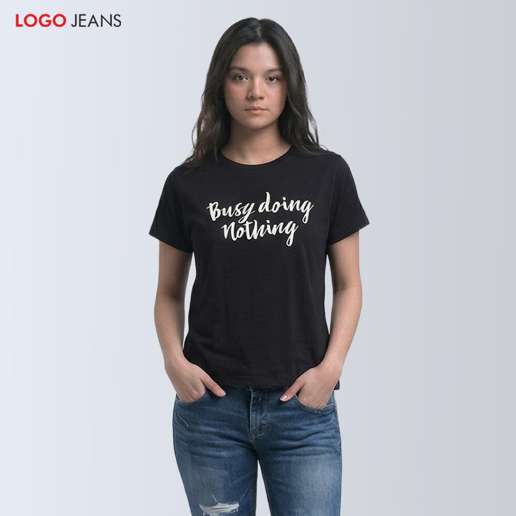 Logo Jeans Kaos Wanita Busy 12571L4BK