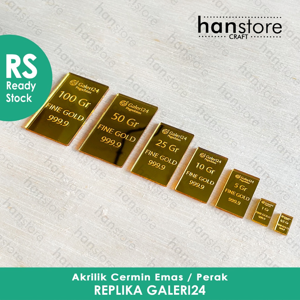 RS Replika GALERI24 PEGADAIAN 0,5 gr - 5 gr logam Mulia Emas untuk mahar / Dekorasi / Mahar / Sesera
