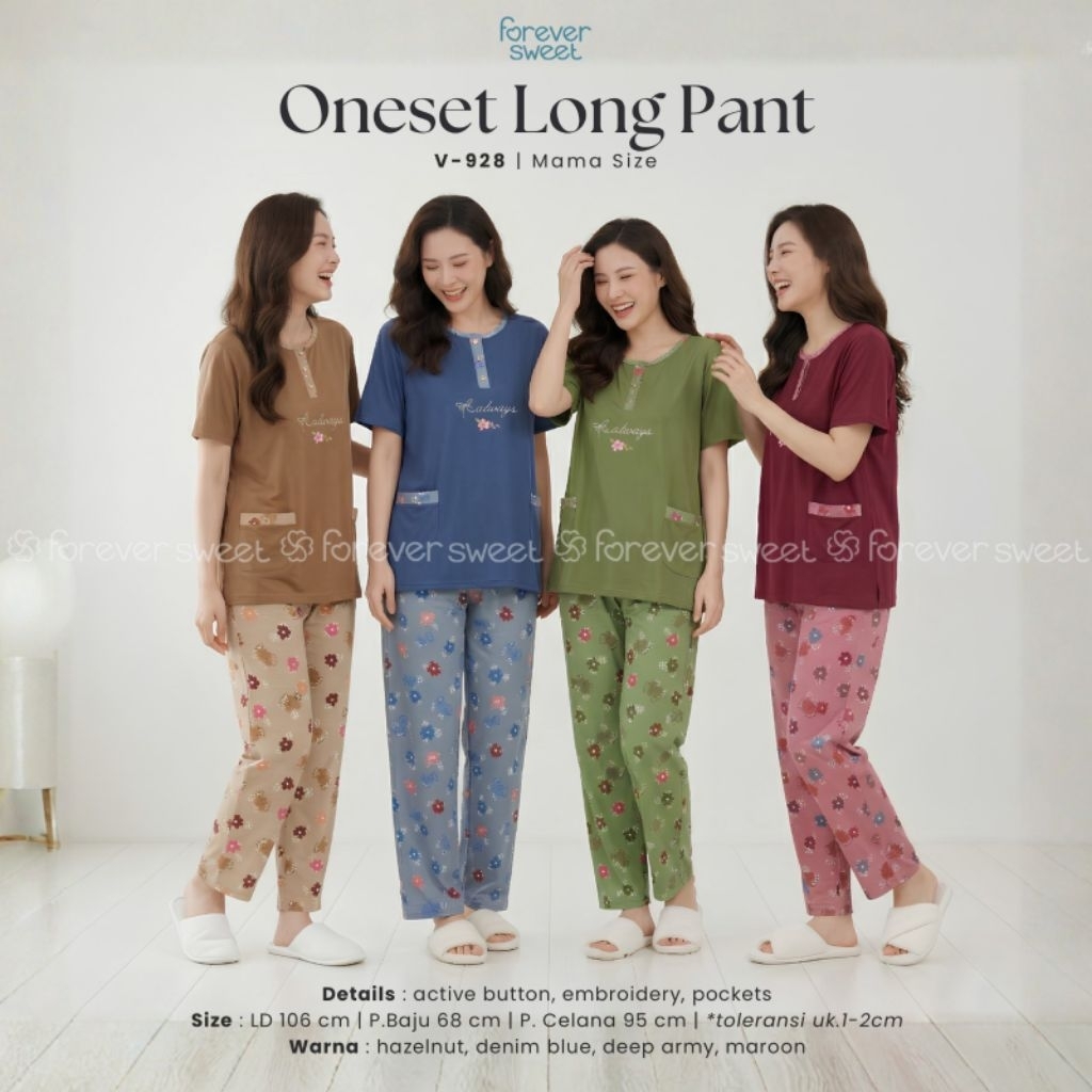 baju tidur piyama forever sweet mama size tangan pendek celana panjang  CP