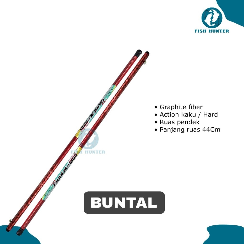 TEGEK KATANA BUNTAL FIBER RINGAN KAKU 180-210CM