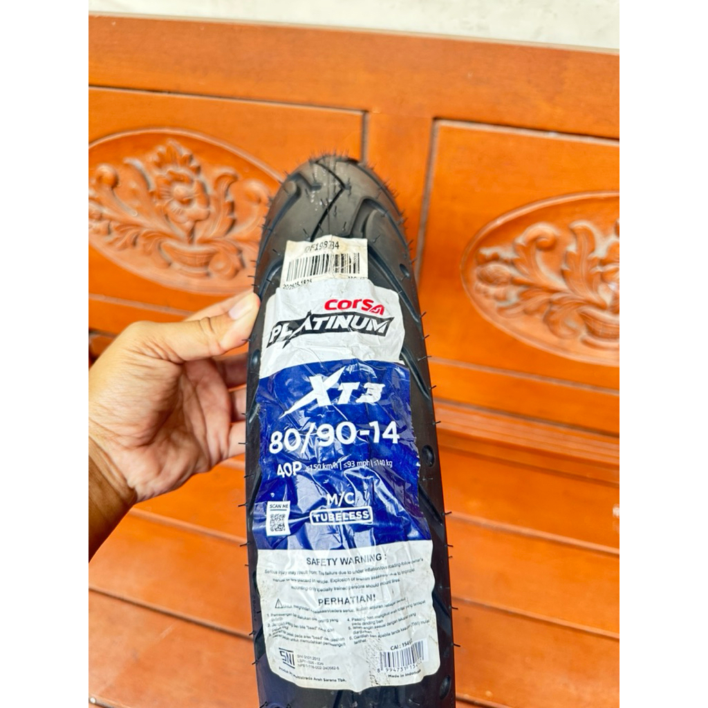 Ban 80/90 ring 14 Corsa Platinum tubeless tahun 2025