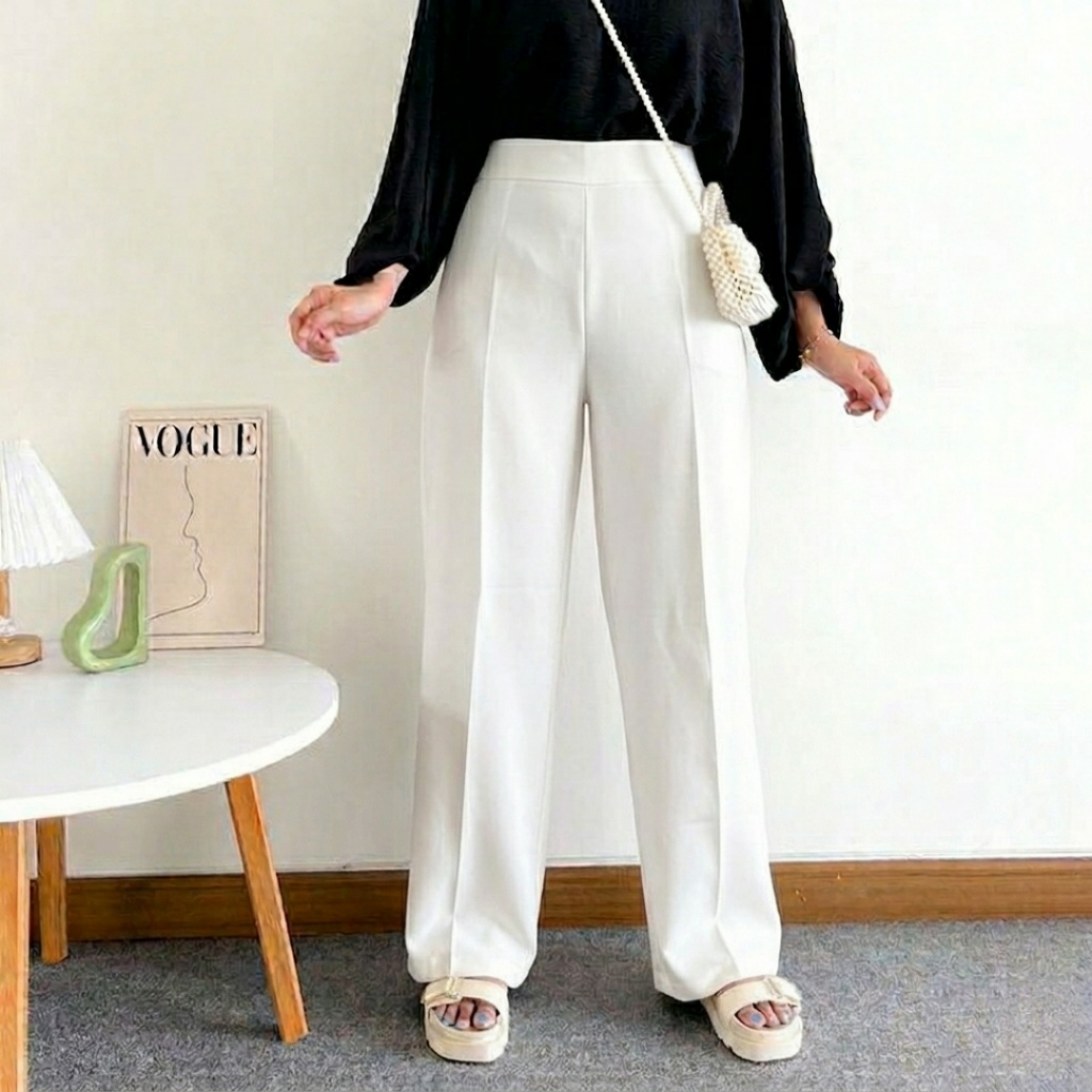 Celana Kulot Scuba Cubit Reguler Daily Wanita Premium Cullote Highwaist Panjang Kekinian Celana Kulo