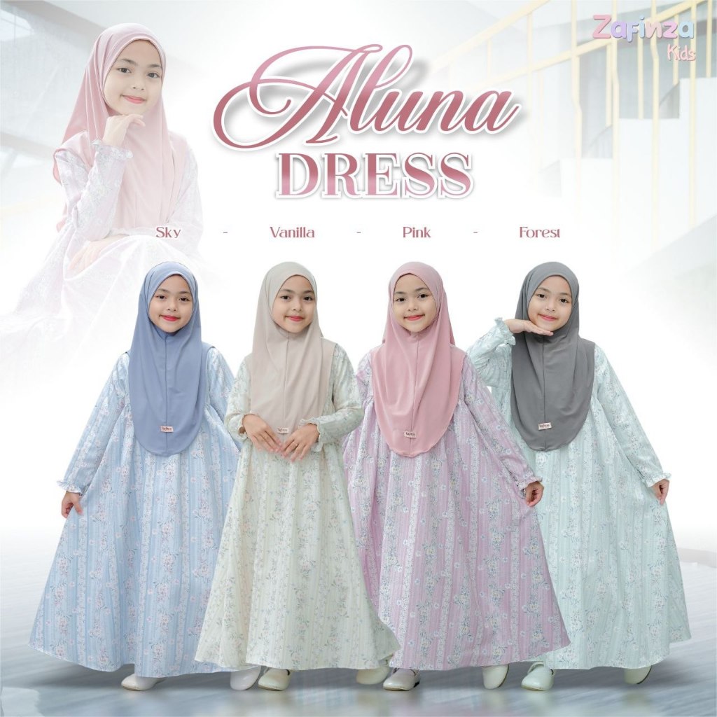 Zafinza - Aluna Dress kids gamis anak motif premium