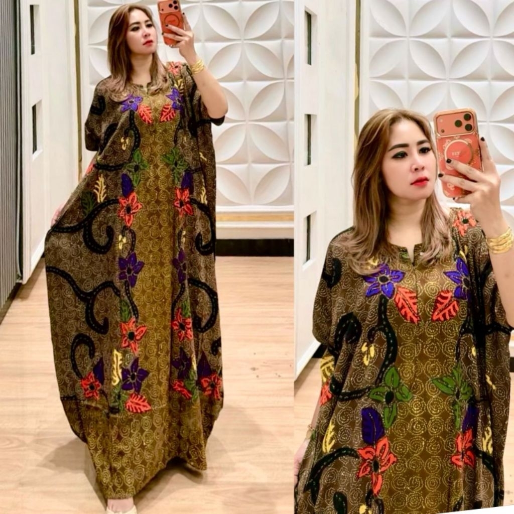 dress kaftan batik tulis /  homedress rayon lowo / daster storjoan lowo jumbo batik tulis ori