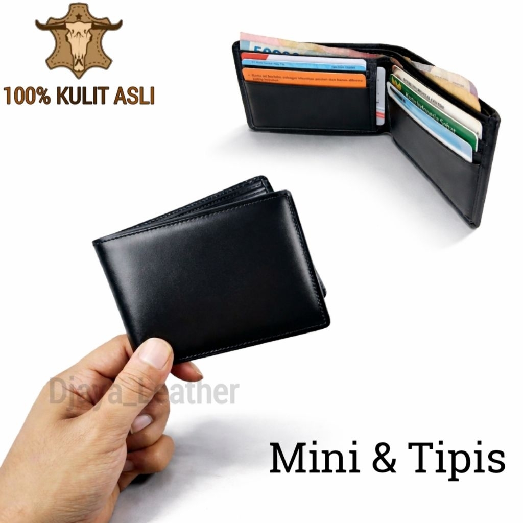 Dompet Mini Pria Kulit Asli Lipat Kecil Tipis
