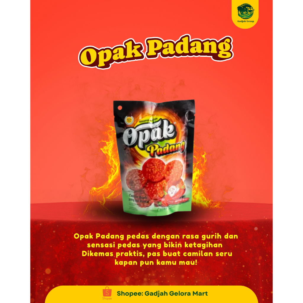 PT. GAJAH ASIA MANDIRI Snack Opak Padang | Camilan Anak | Snack Anak | Snak Murah | Snack Pedas | Op