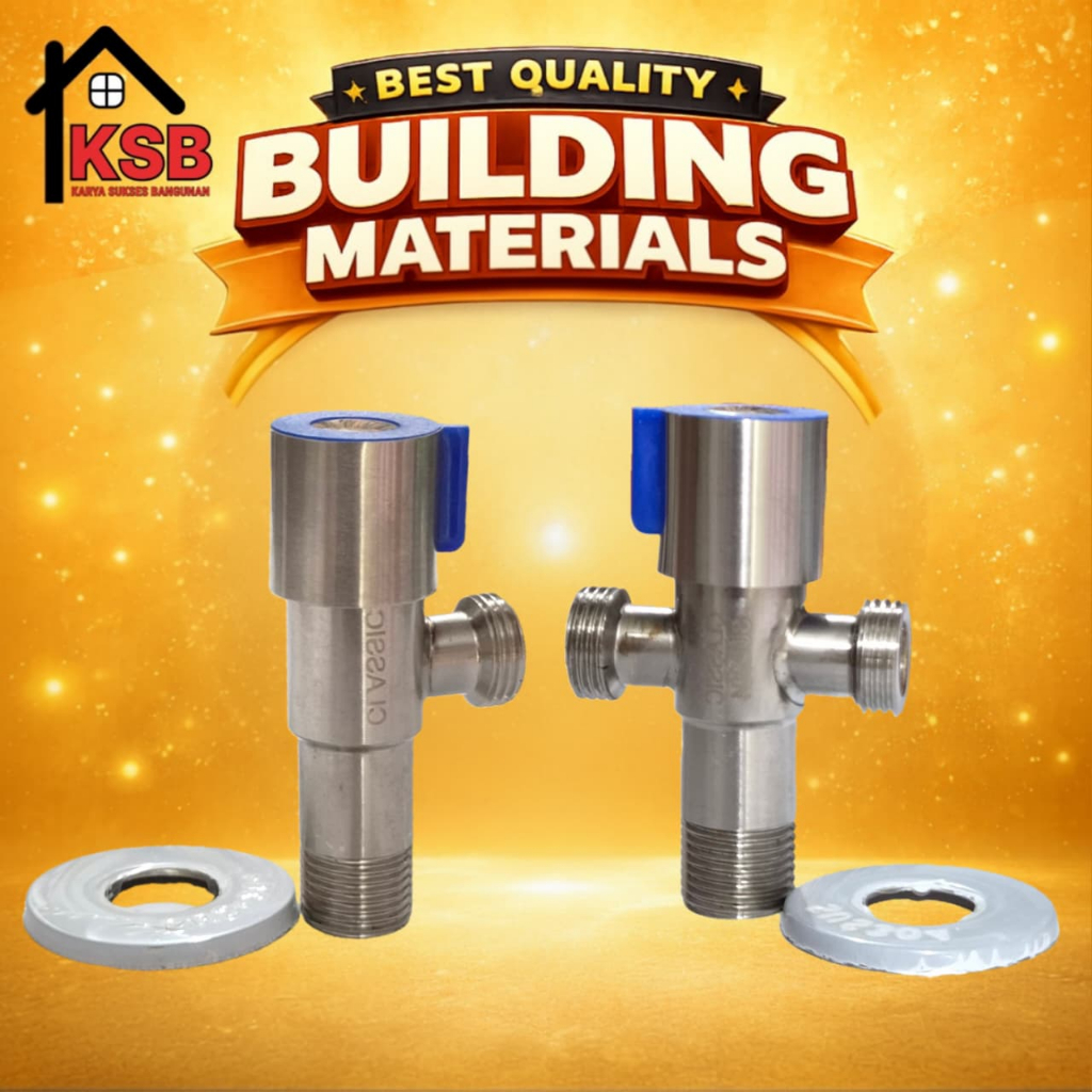 KRAN TOILET DUDUK UKURAN 1/2 / KRAN STAINLESS TOILET CABANG 2 UKURAN 1/2