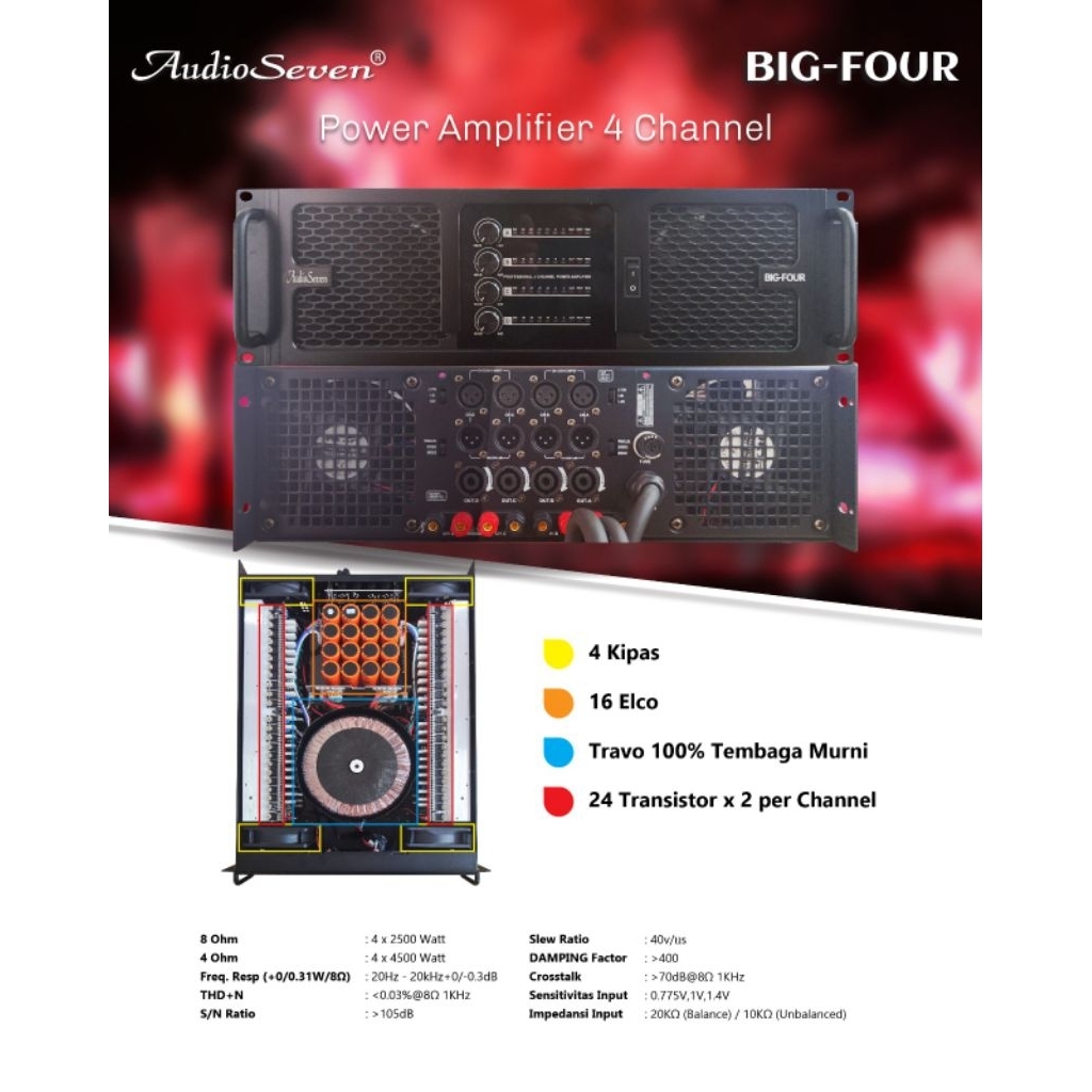 POWER AMPLIFIER AUDIO SEVEN BIG-FOUR ORIGINAL