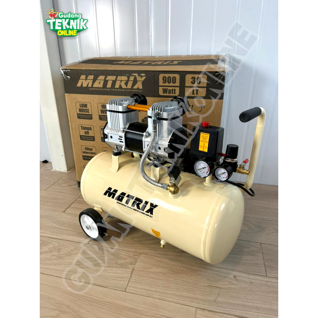 MATRIX Kompresor Angin OILESS 30L MATRIX OFS900-30 1.25HP LISTRIK 900W / Kompresor Tanpa Oli Air Com