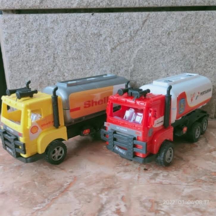 mainan mobil mobilan truk tangki air truck BBM truck tangki 7501