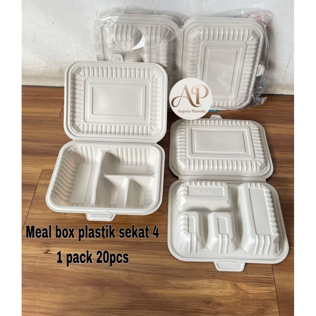 meal box 4 sekat kotak nasi hajatan kotak nasi 4 sekat lunch box 4 sekat tebal