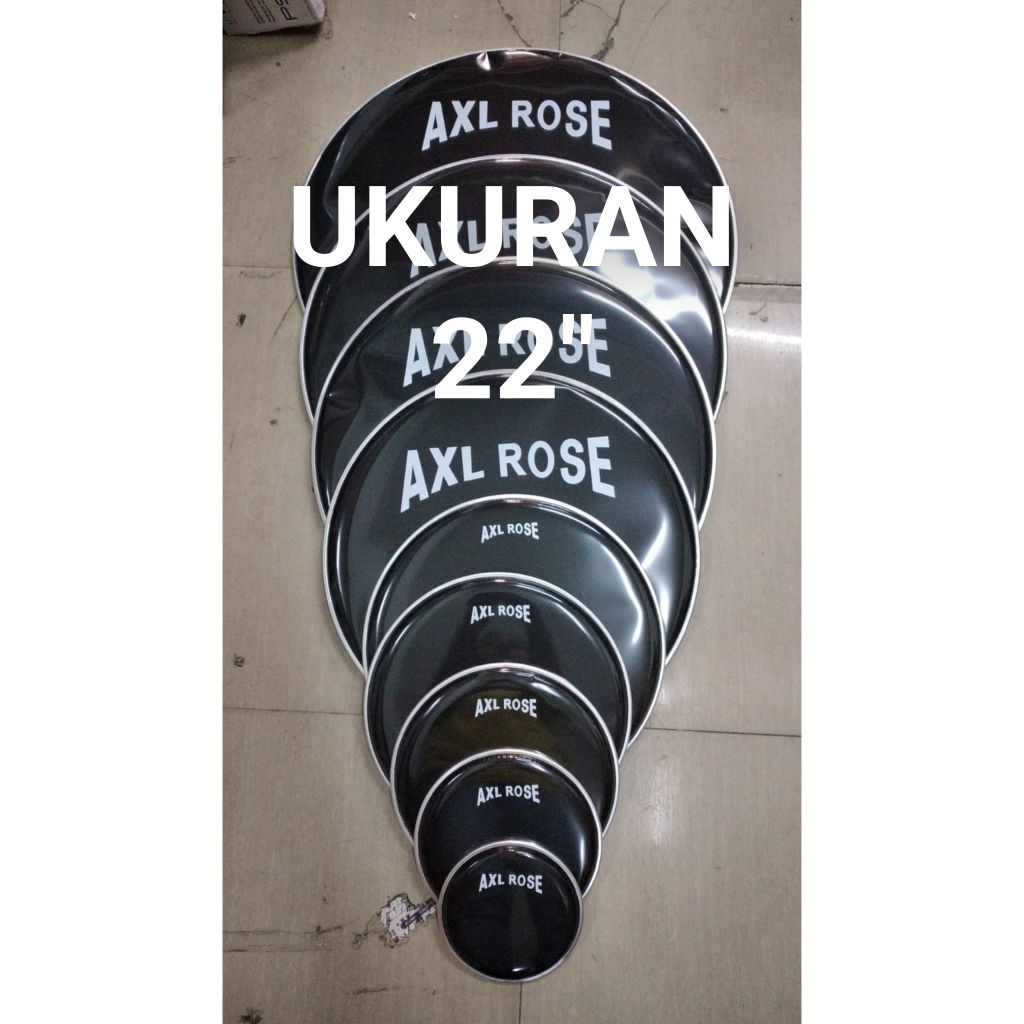 DrumHead 22" Drum Head Kulit AXL ROSE HITAM