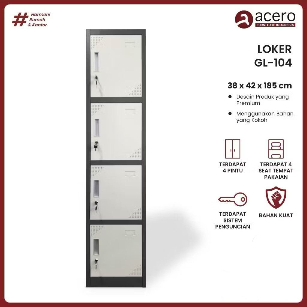 Locker Besi / Loker Besi 4 Pintu Loker Locker Cabinet 4 Pintu Full besi