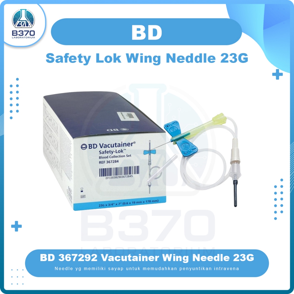 Wingset BD NO 23/25 Wing Needle Safety Lok 25G 23G Harga/Box