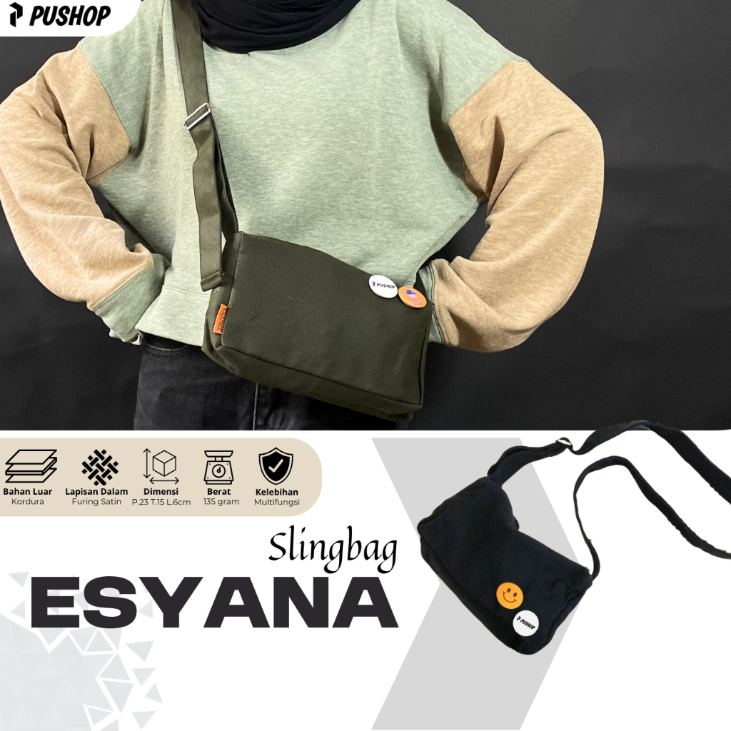 Tas Selempang Slingbag Kanvas Korea Esyana Hotshop