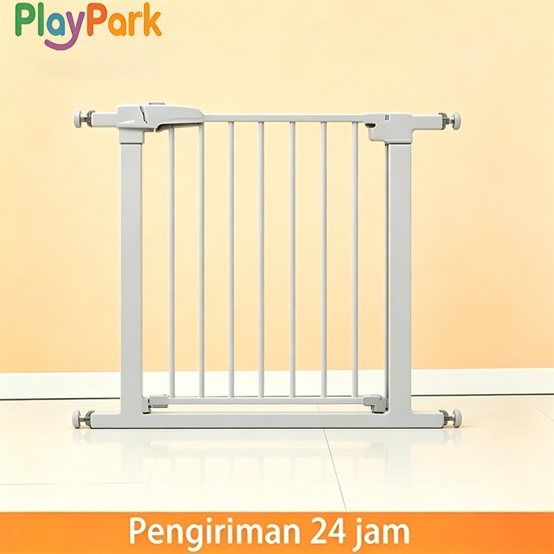 PlayPark Baby Safety Gate Putih Pagar Pengaman Anak Pagar Pintu Bayi Penghalang Pintu Bayi Pagar Tan
