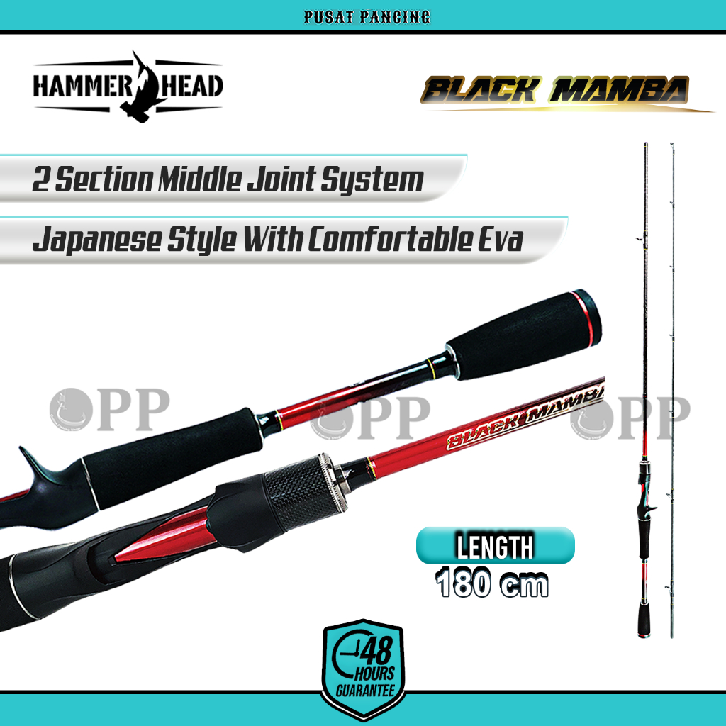 HAMMER HEAD Joran Pancing Baitcasting BLACK MAMBA Pro Series 180cm - 210cm X30 Carbon Blank Construc