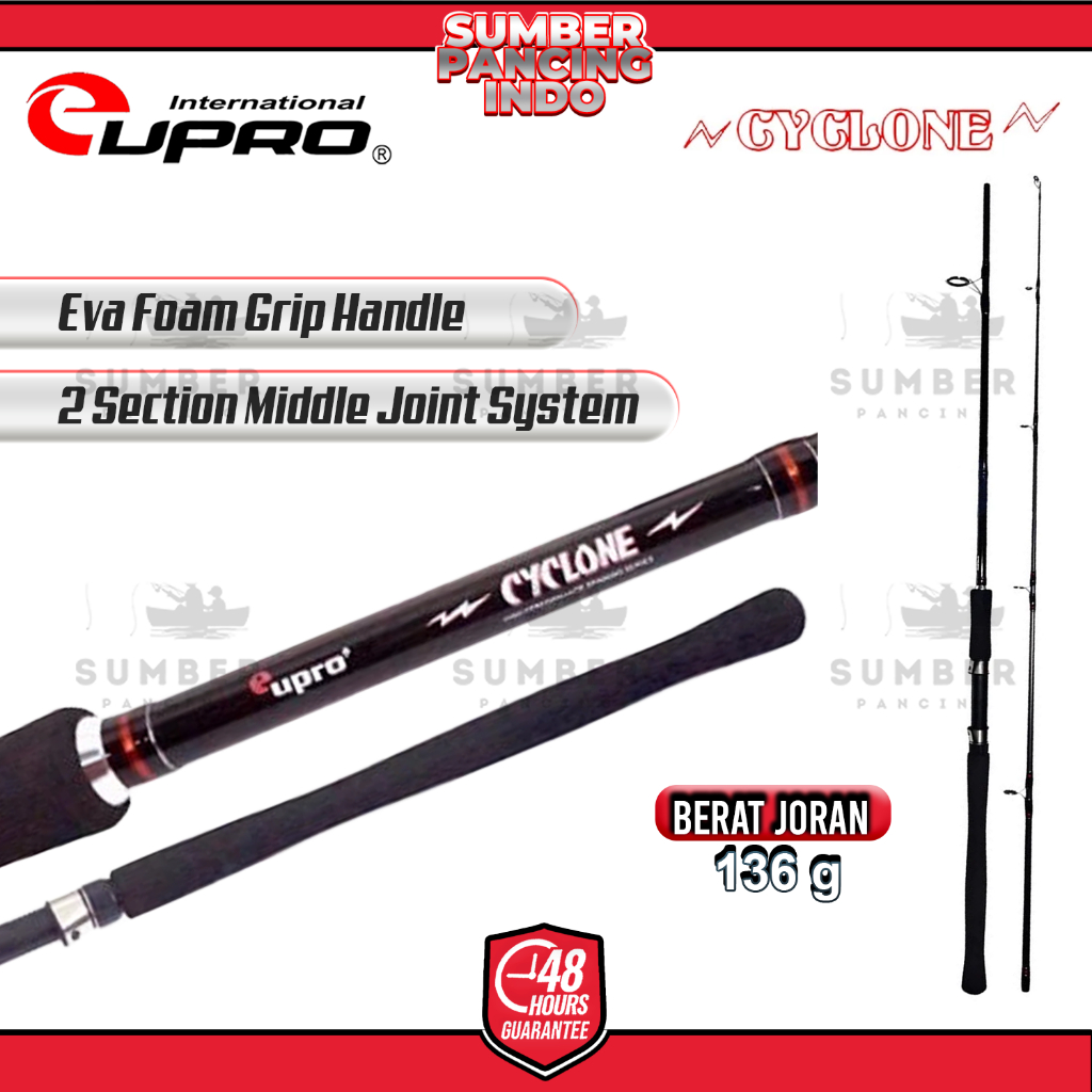EUPRO Joran Pancing Spinning CYCLONE Sambung 2 180CM - 360CM Cocok Untuk Galatama Pasiran Surf Fishi