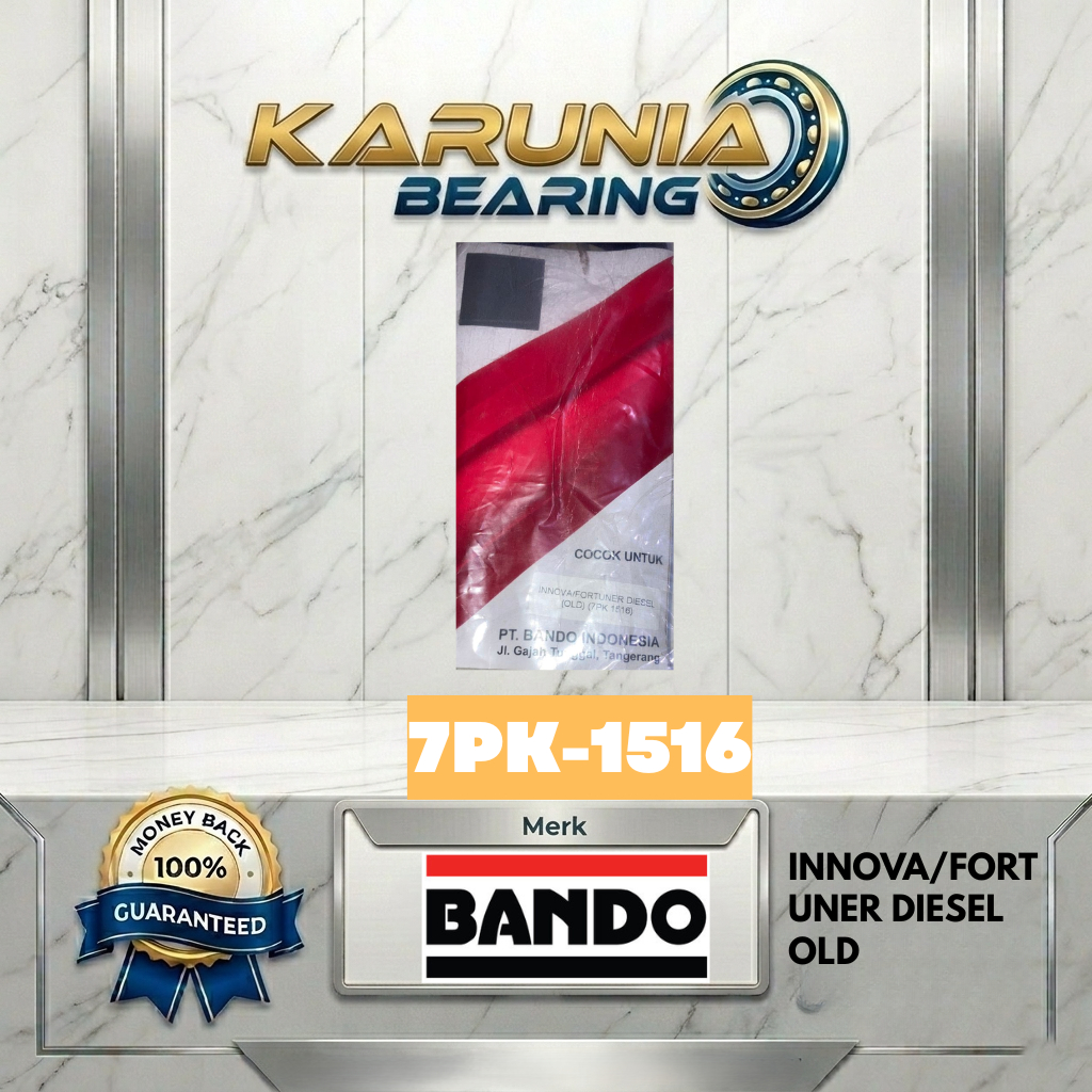 V-Belt Fanbelt Vanbelt 7PK-1516 INNOVA/FORTUNER(OLD) DIESEL Original BANDO - Garansi Asli 100%