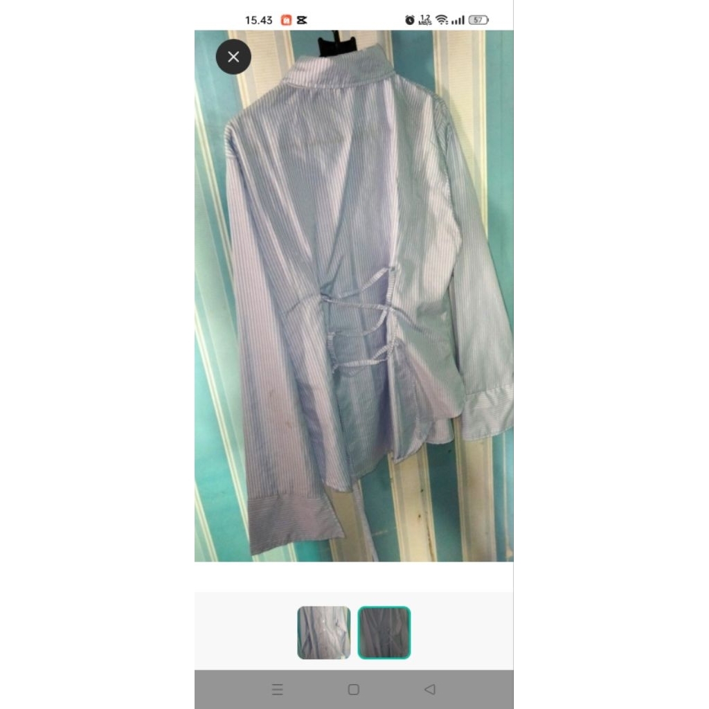 kemeja garis garis biru