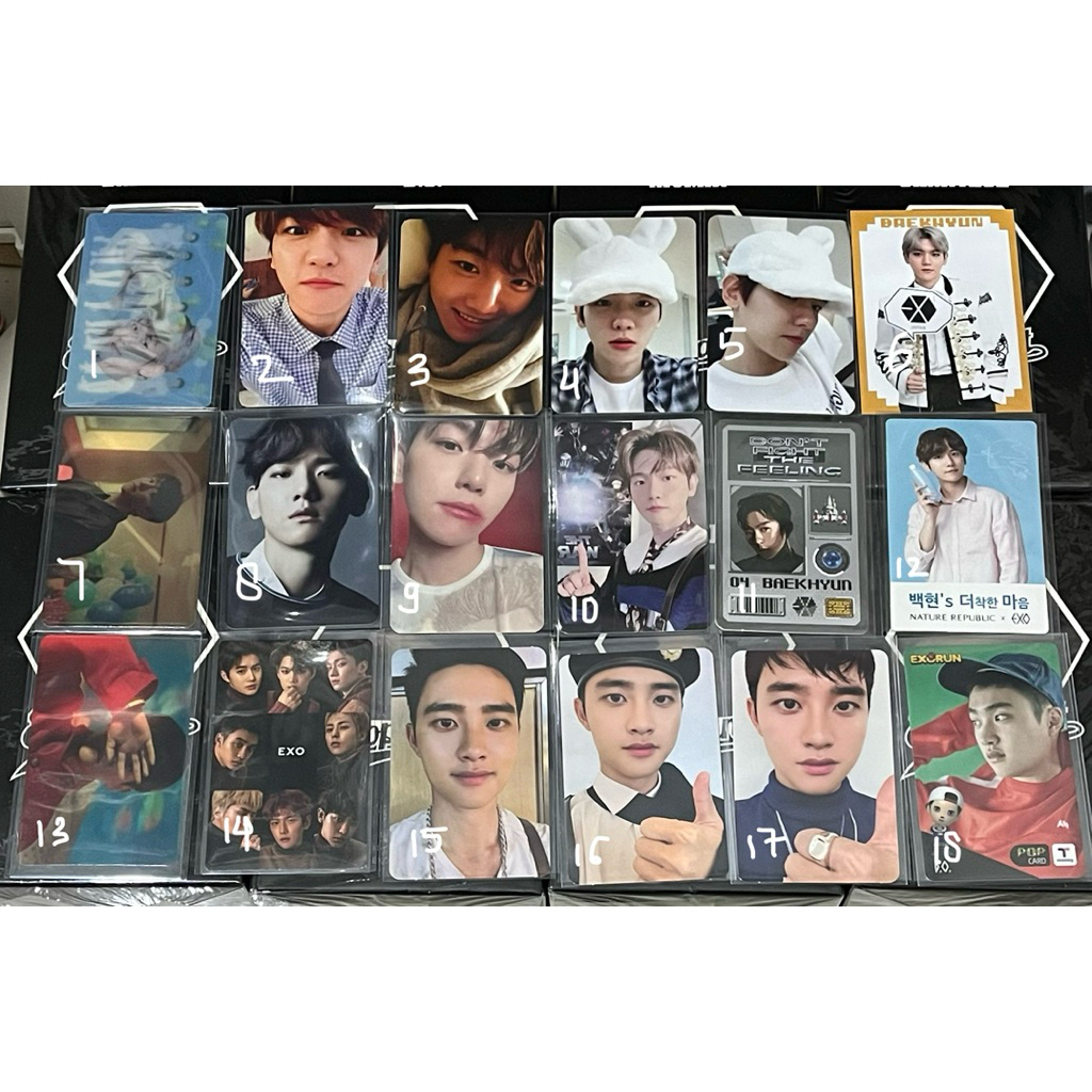 EXO Photocard Exodus Baekhyun For life Exo adventure Bambi jewel Kihno Candy DFTF Nature republic DM