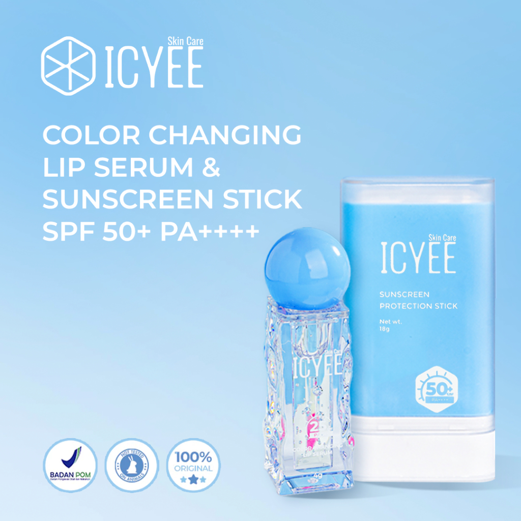 [BUNDLE] ICYEE Bundle Lip Balm SPF25 + Sunscreen Stick SPF50+ PA++++ – Perlindungan Bibir & Kulit Pr