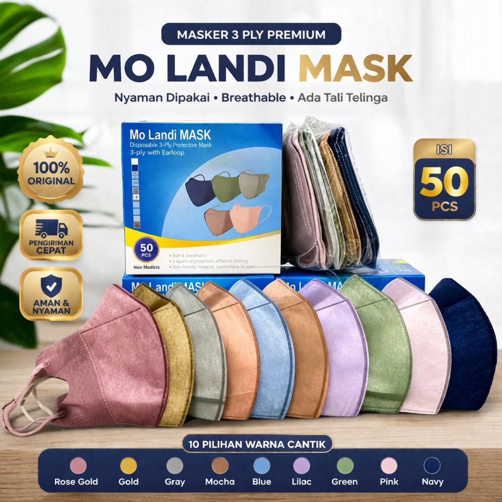 Masker duckbill isi 50pcs Warna warni mirip sensi/masker murah
