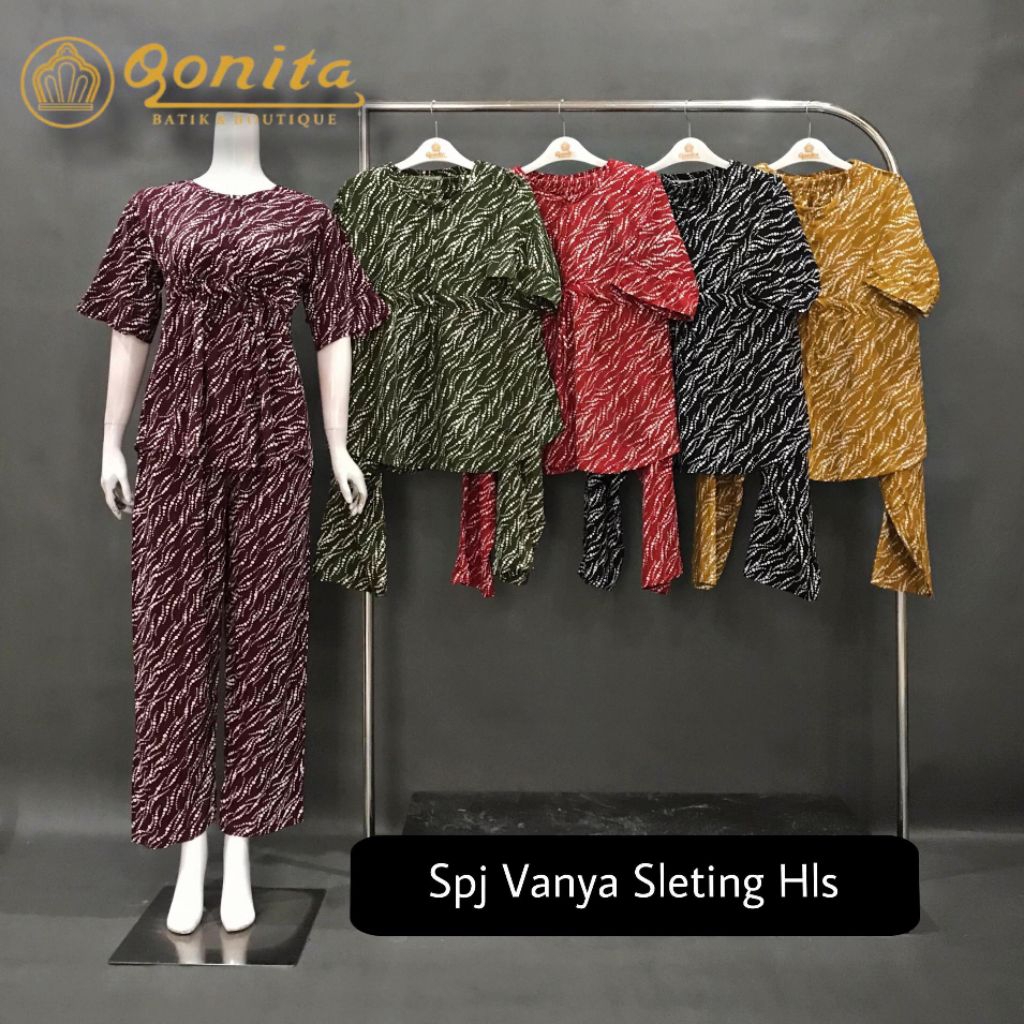 one set/ setelan celana spj Vanya  hls Qonita batik Pekalongan
