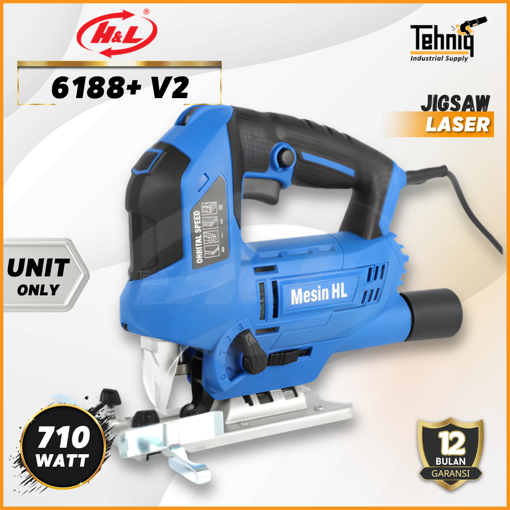 H&L HL 6188+ V2.0 Jigsaw Laser 550 Watt Mesin Gergaji Ukir Listrik Kayu Besi Original