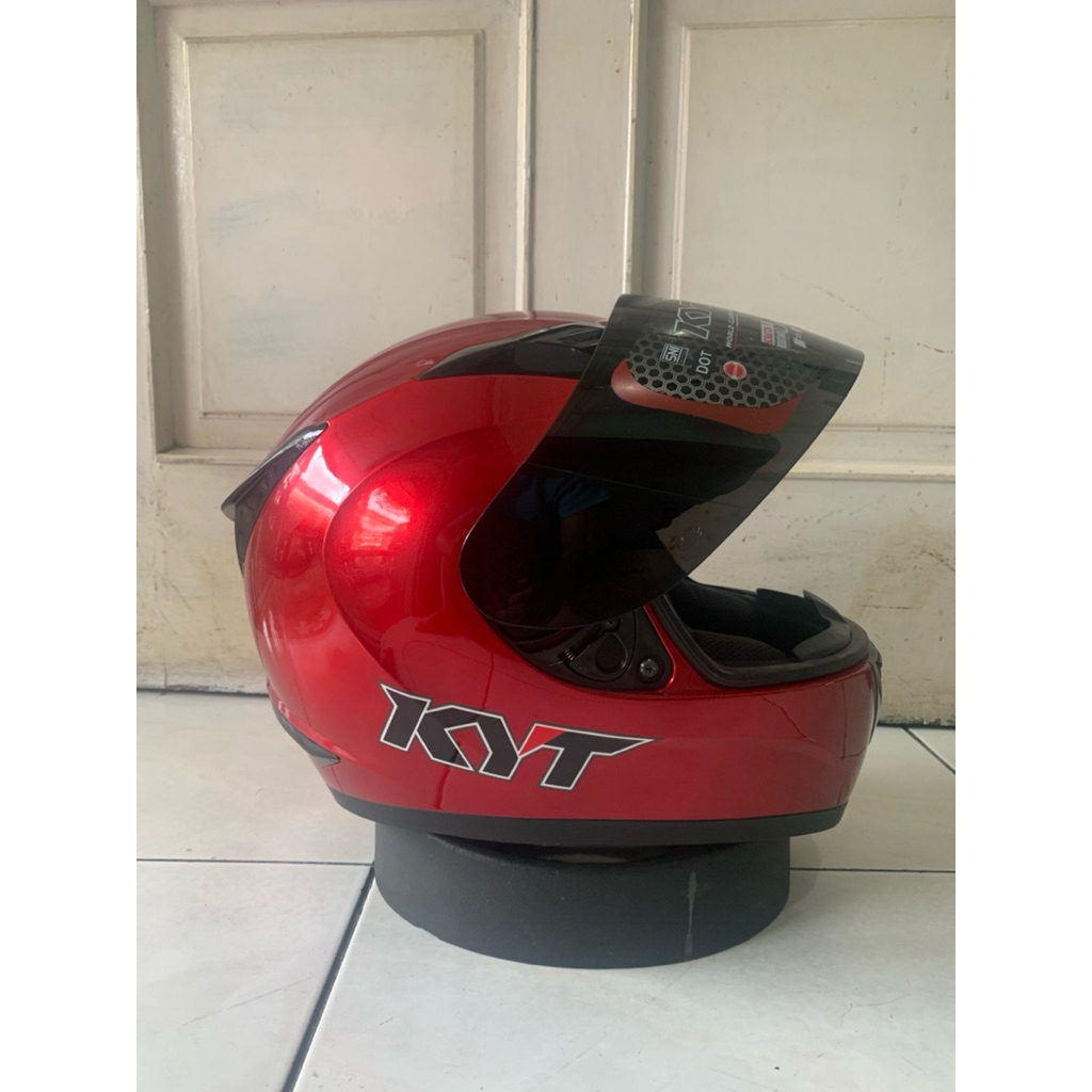 KYT R10 SOLID ORIGINAL | KACA DARK | HELM FULL FACE KYT R-10 POLOS ORI SNI DOT