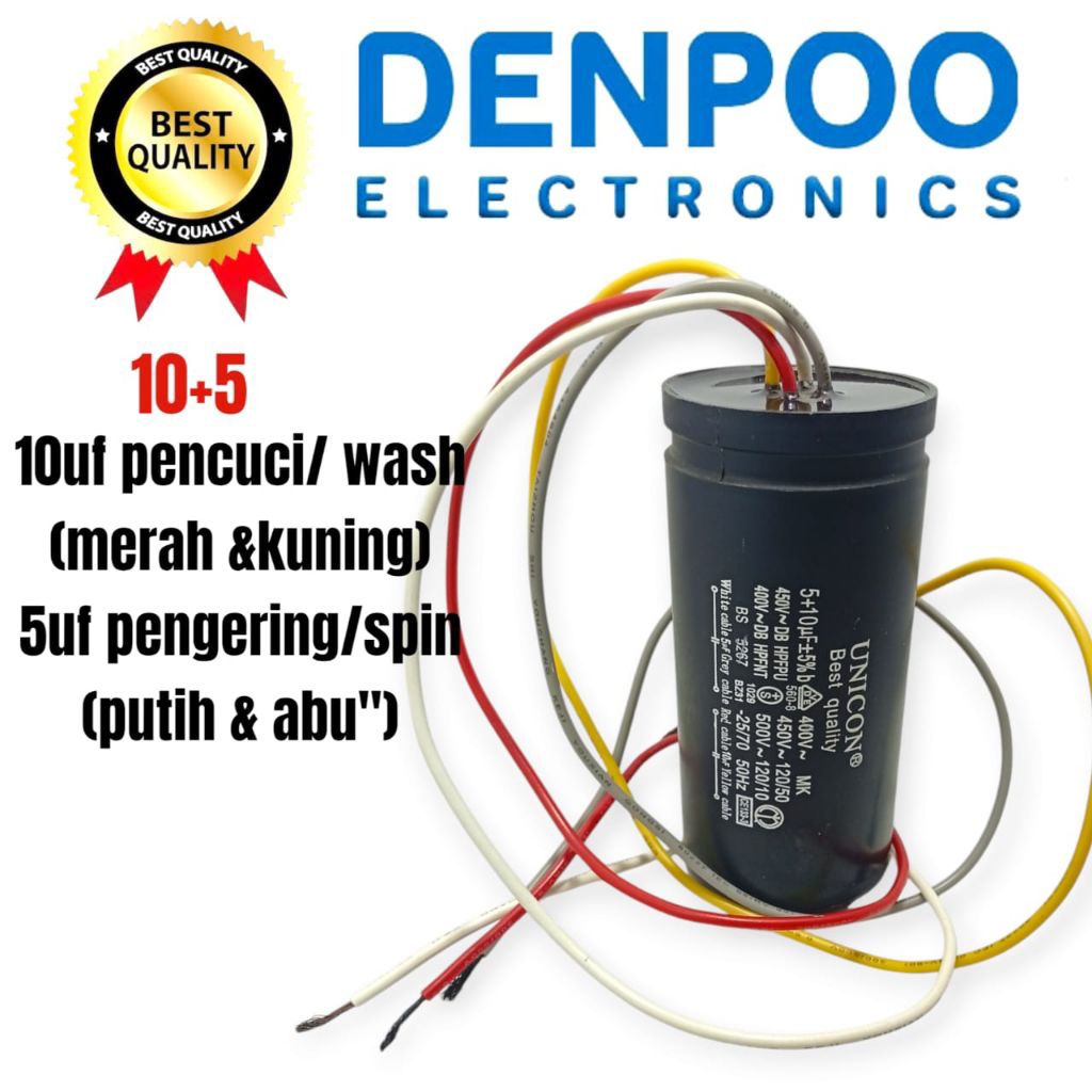 kapasitor mesin cuci DENPOO DW8907B DW828SG DW976 DW888 mesin cuci denpoo 2 tabung