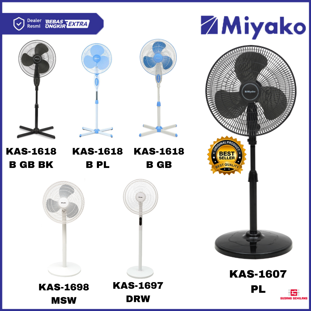 Kipas Angin Stand Fan 16 Inch Kipas Angin Berdiri Extra Strong Wind KAS1606 X PL/W