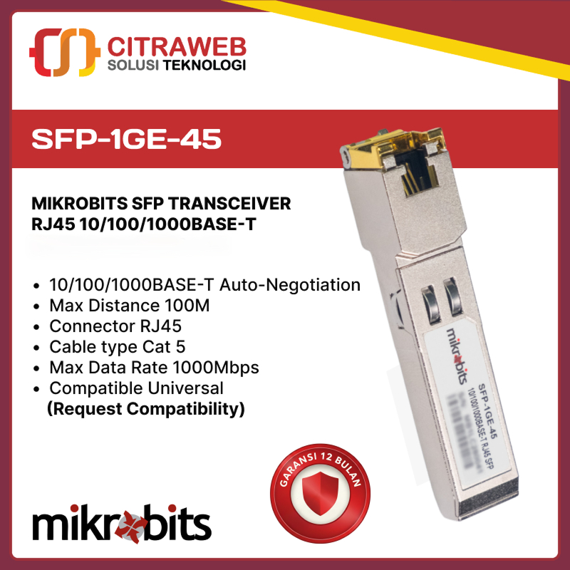 Mikrobits SFP Transceiver (RJ45) SFP-1GE-45