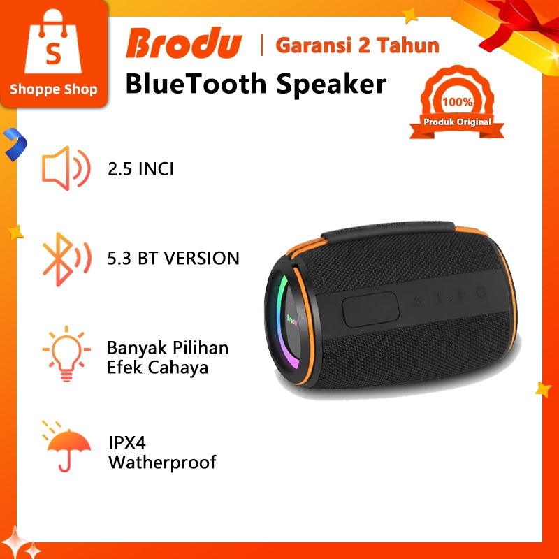 Speaker Bluetooth Bass Super Ngebass Portable TWS Stereo Suara Jernih Anti Air Lampu RGB Garansi 2 T