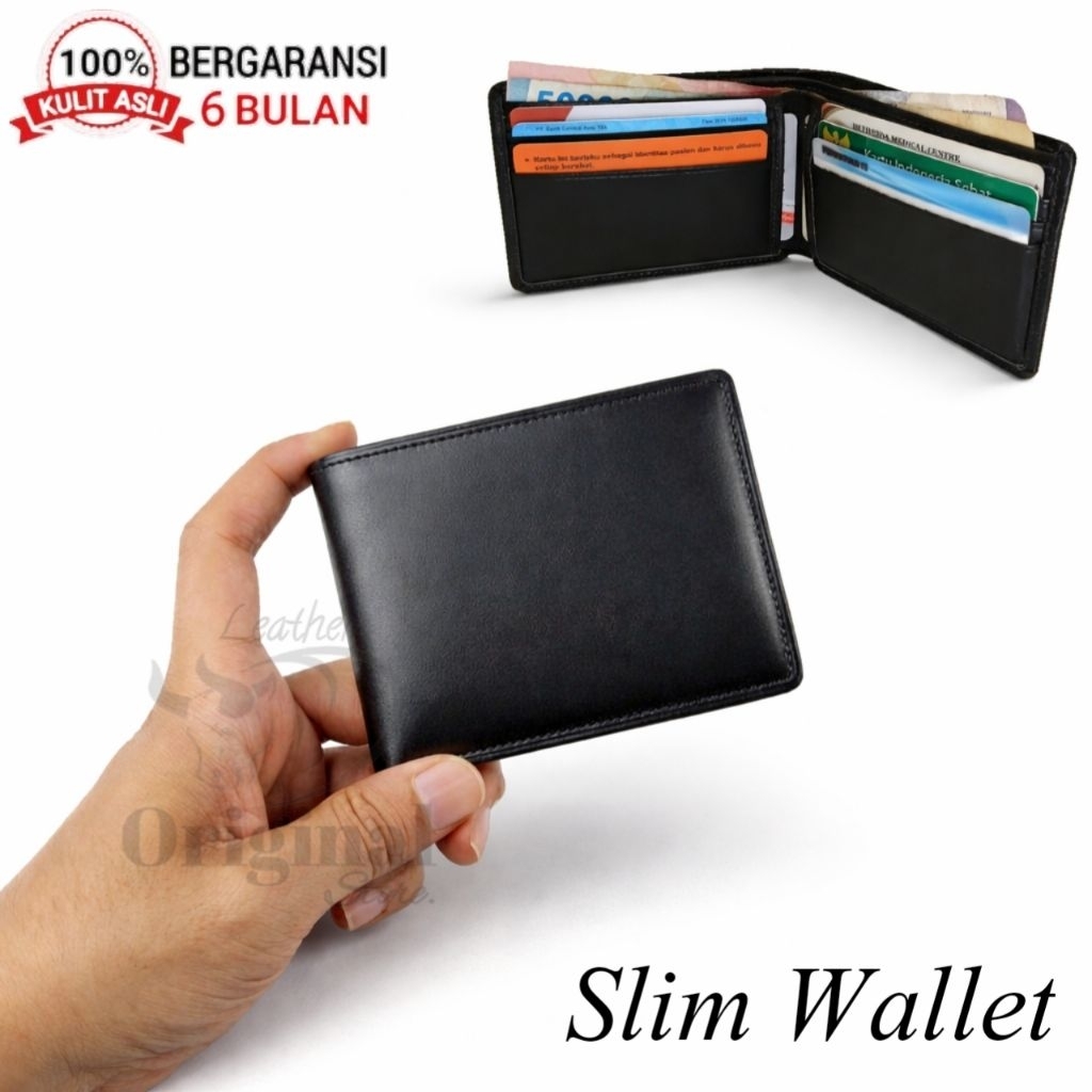 Dompet Pria Kecil 100% ORIGINAL Kulit Asli Lipat Tipis