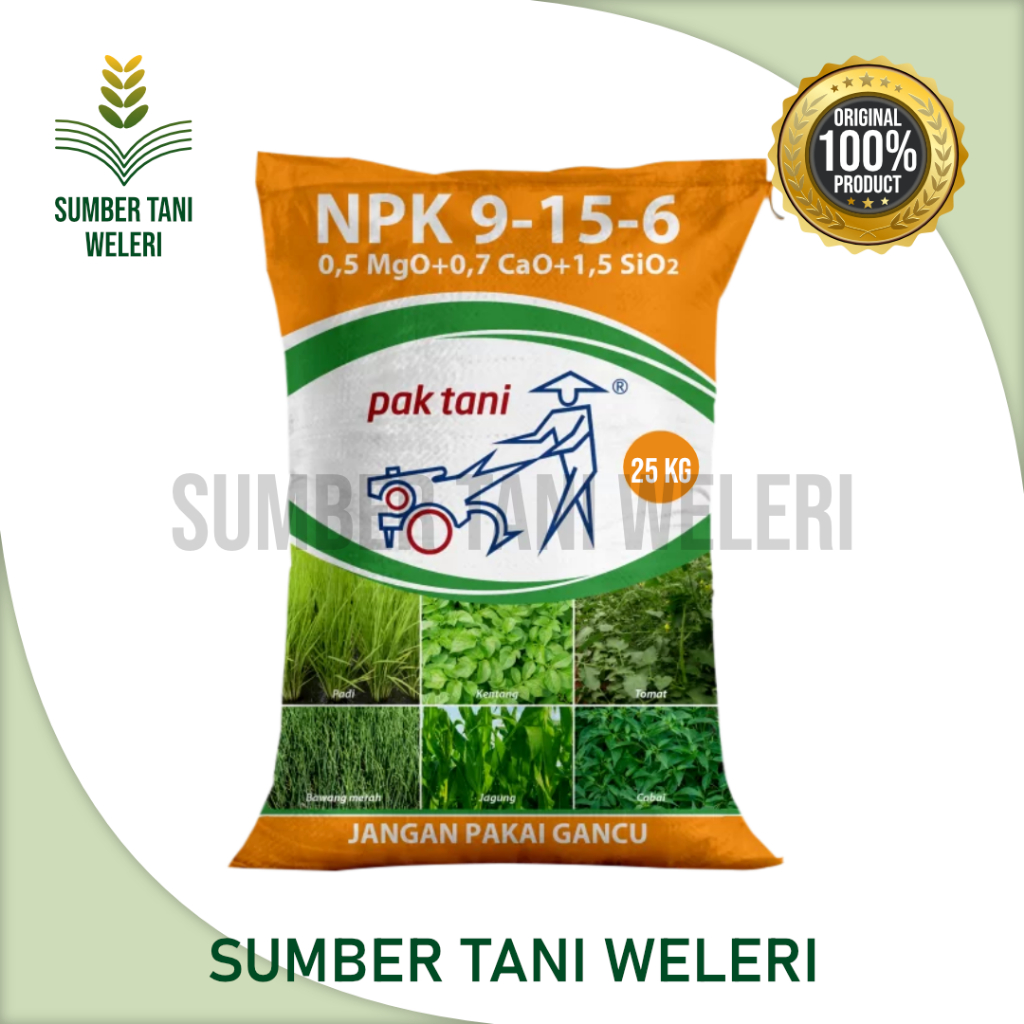 PUPUK NPK PAK TANI 9-15-6 - KEMASAN PABRIK - ISI 25KG - PT SAPROTAN UTAMA
