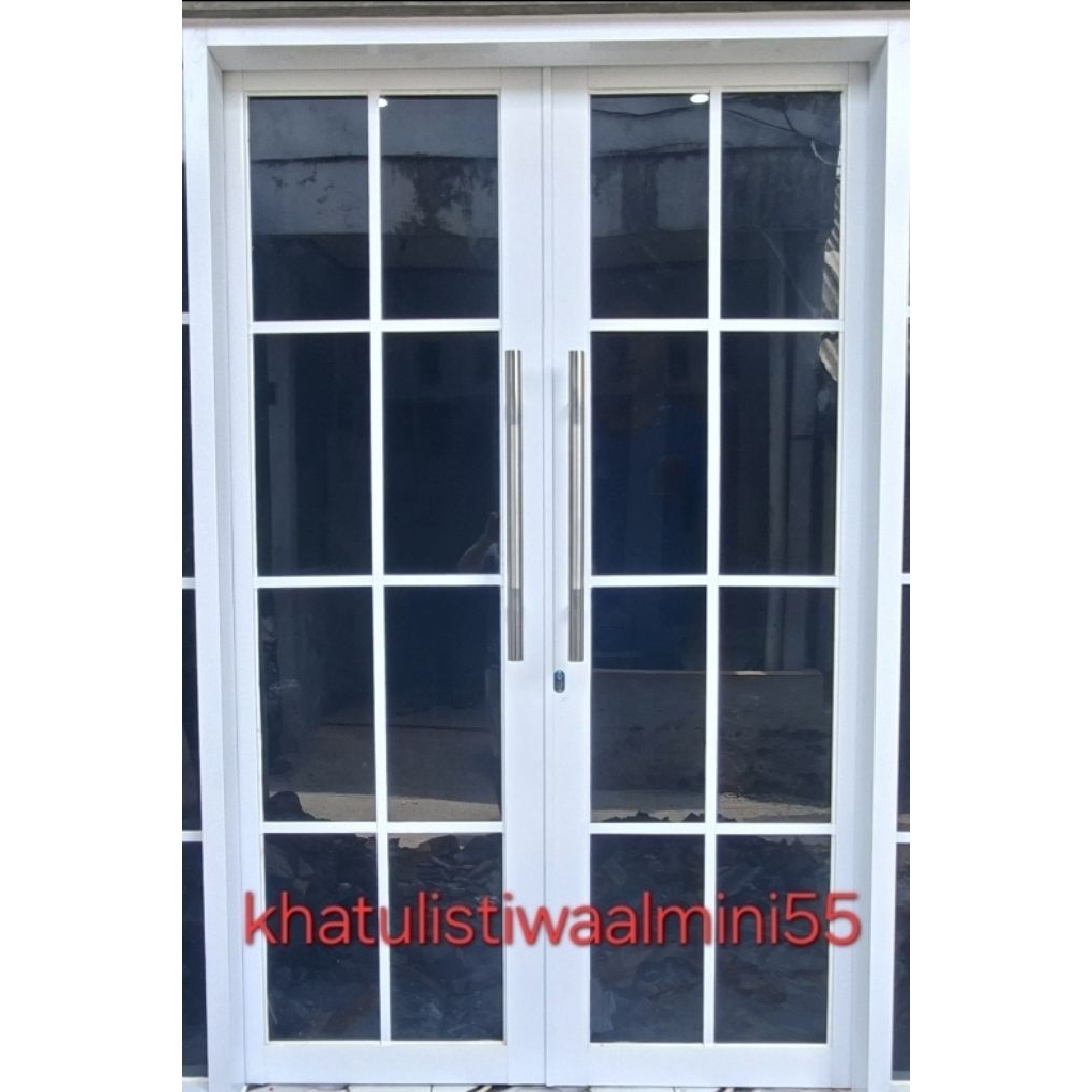 pintu sliding aluminium kaca 2 daun