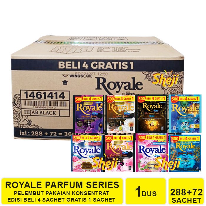 1 DUS ISI 288 SACHET ROYALE SOFTENER PEWANGI PAKAIAN