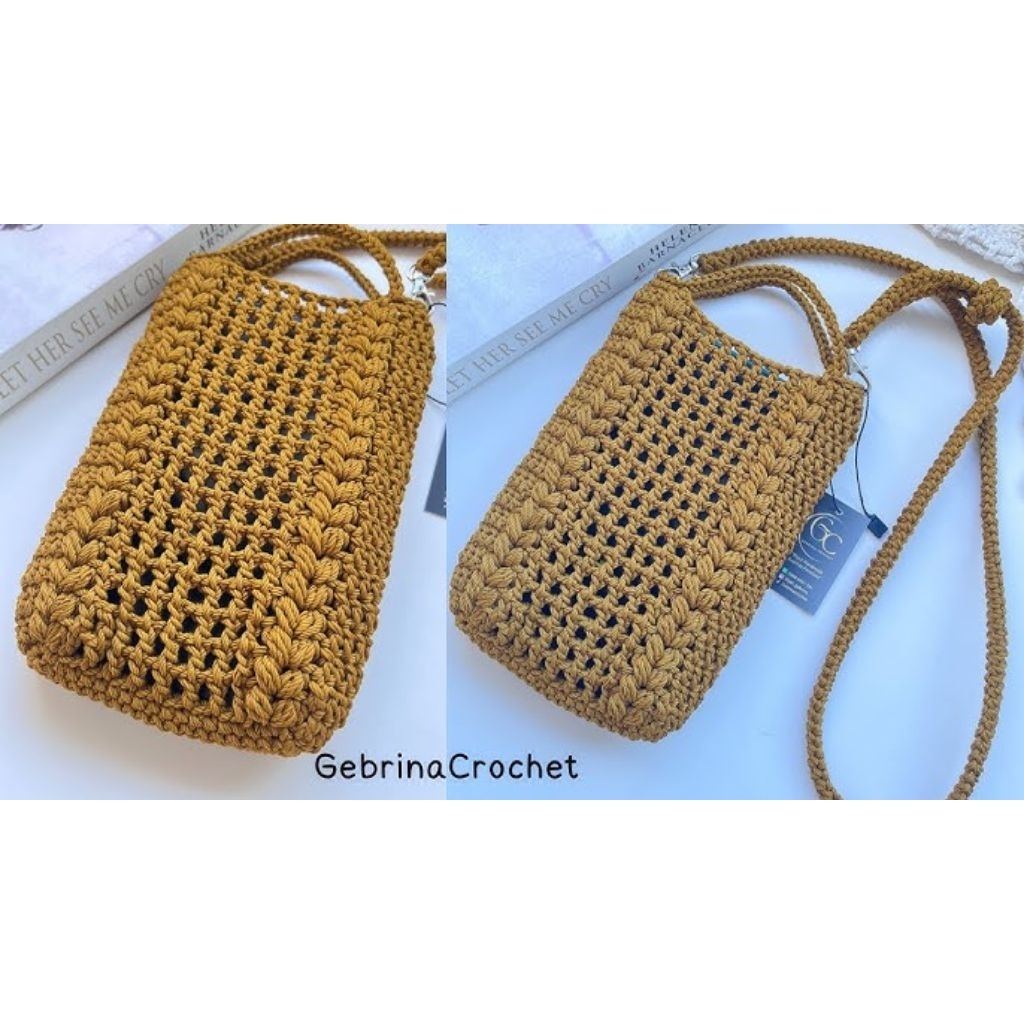 tas hp rajut tangan asli