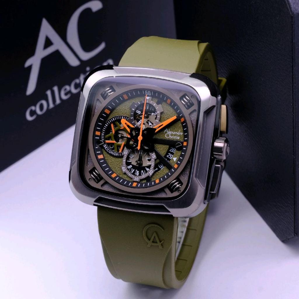 Jam Tangan Pria Alexandre Christie AC6577 / AC 6577 Original – Rubber  Garansi Resmi 1 Tahun